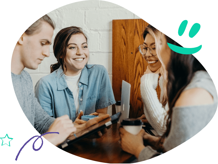 Group of coworkers at a table