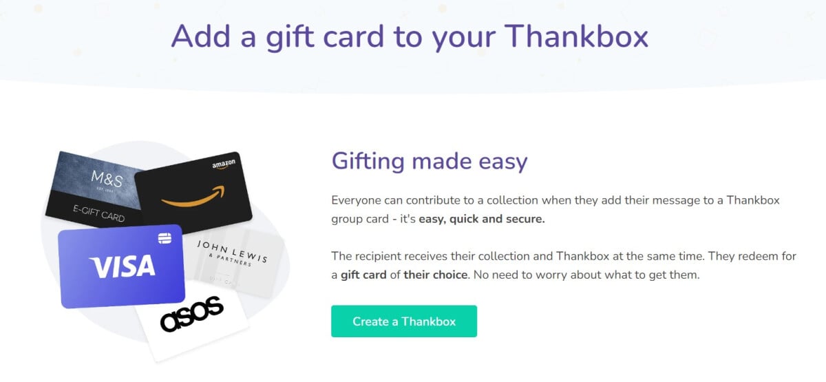 Thankbox Gift Cards description