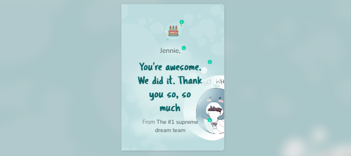 Thankbox Thank you sample - card layout