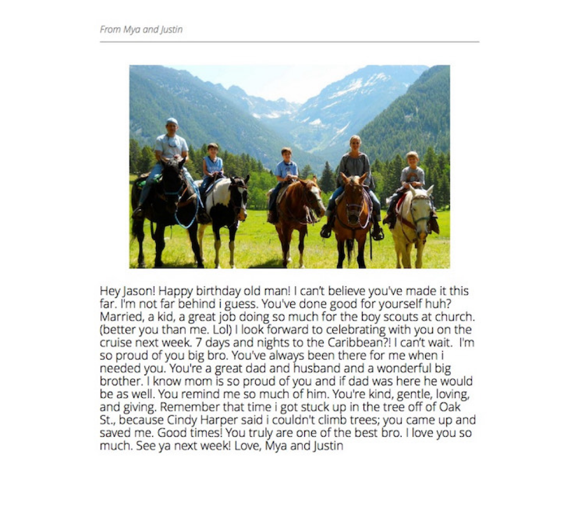 Message with a photo