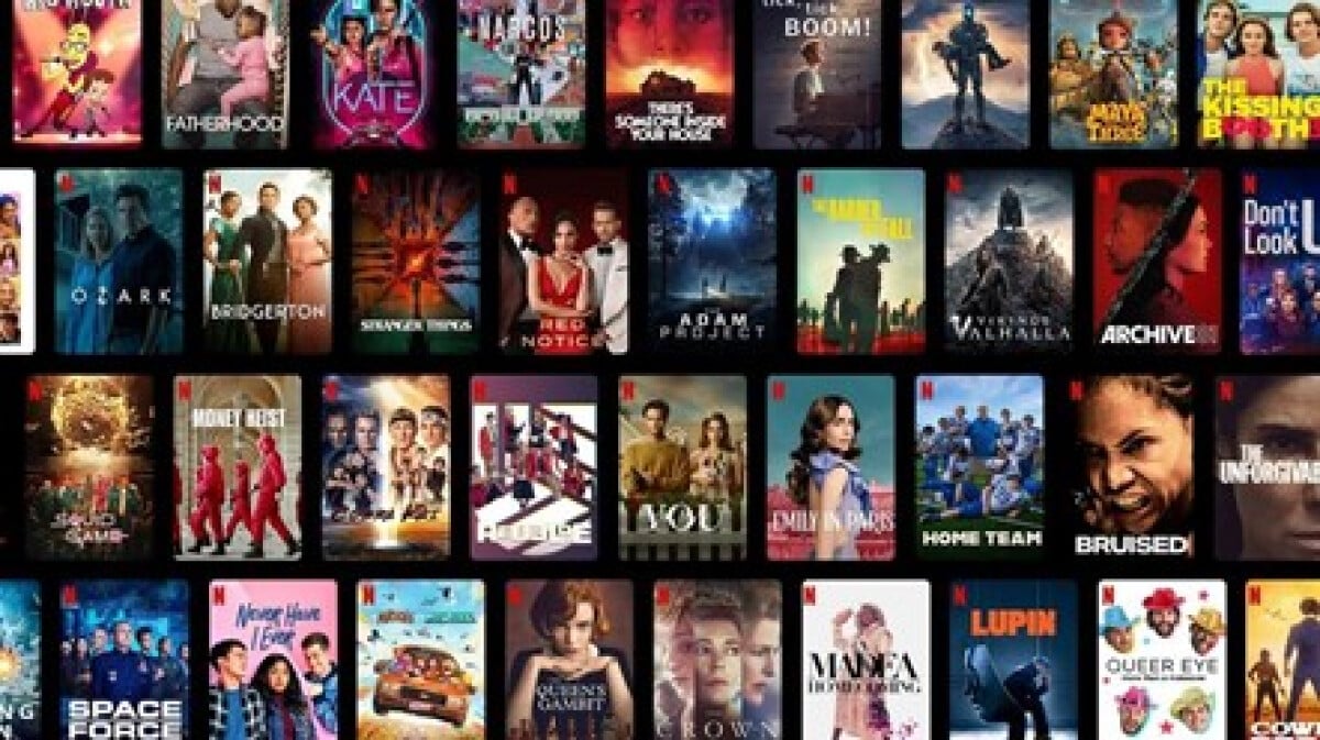 A streaming service grid of movie posters.
