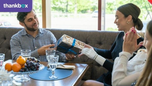 A Woman Receiving a Gift