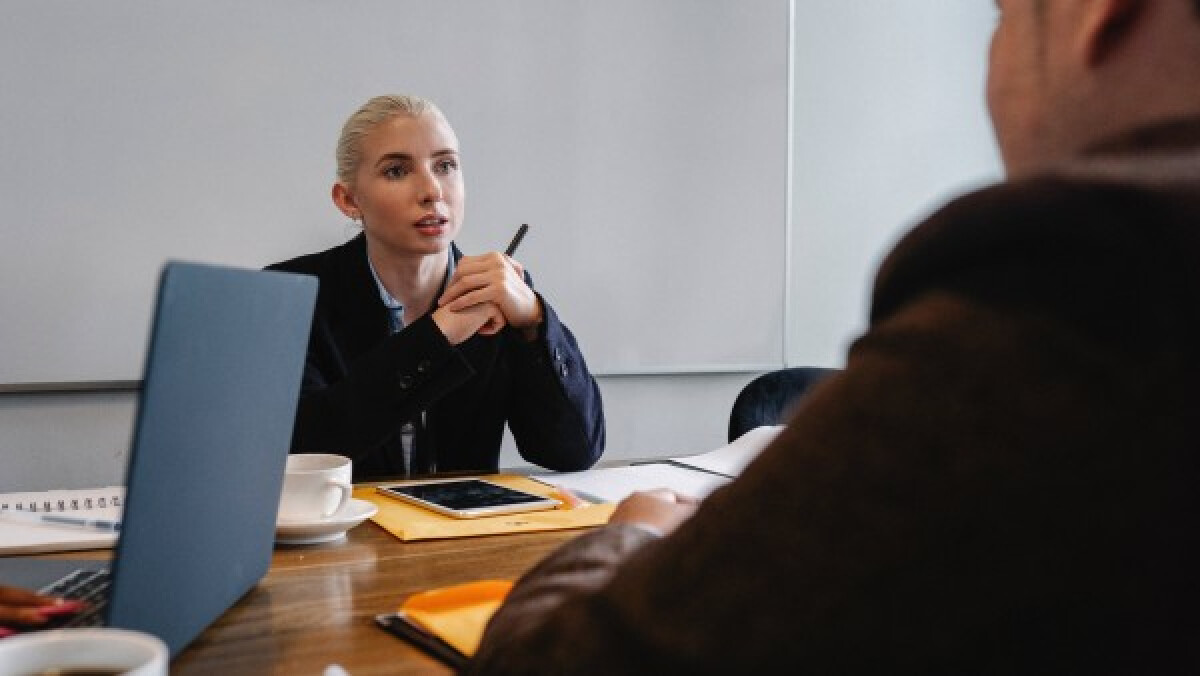 Serious colleagues working in a modern office