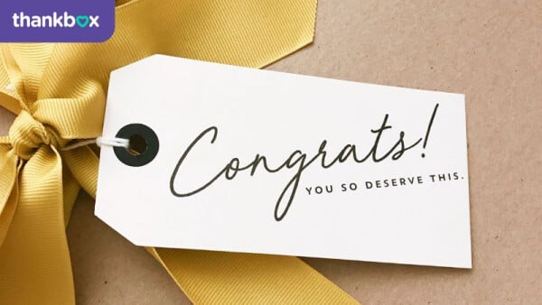 Congratulations gift and label