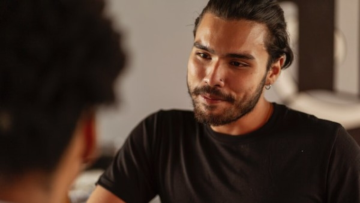 Portrait of Man Listening to Conversation
